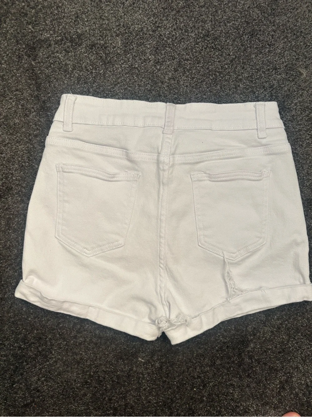White Denim High-Rise Shorts